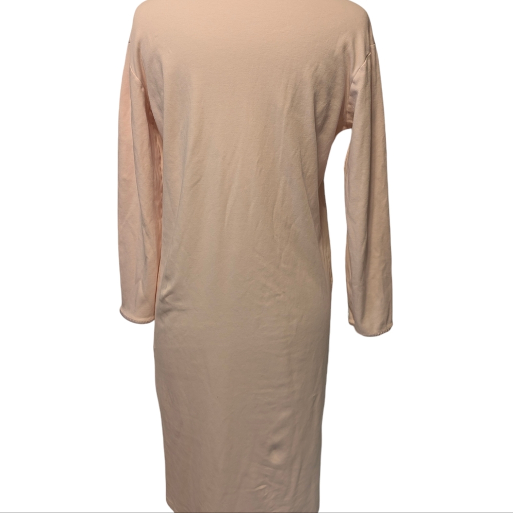 COTN 100% Pima Cotton Classic Long Henley Pink Nightgown Size Medium - Picture 4 of 5